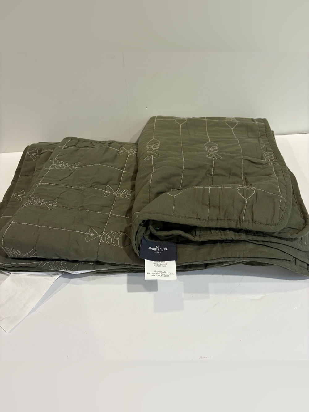 Eddie Bauer Troutdale Pillow Sham Set Of 3 Green Fish Lodge 2 Standard 1 Accent